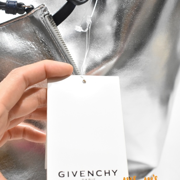 NWT GIVENCHY blue Silver Calfskin Reversible Tote - Picture 6 of 8